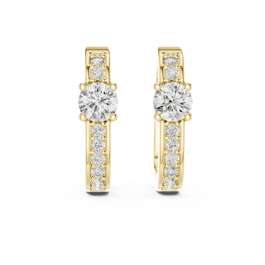 Solitaire Accent Hoop Earrings