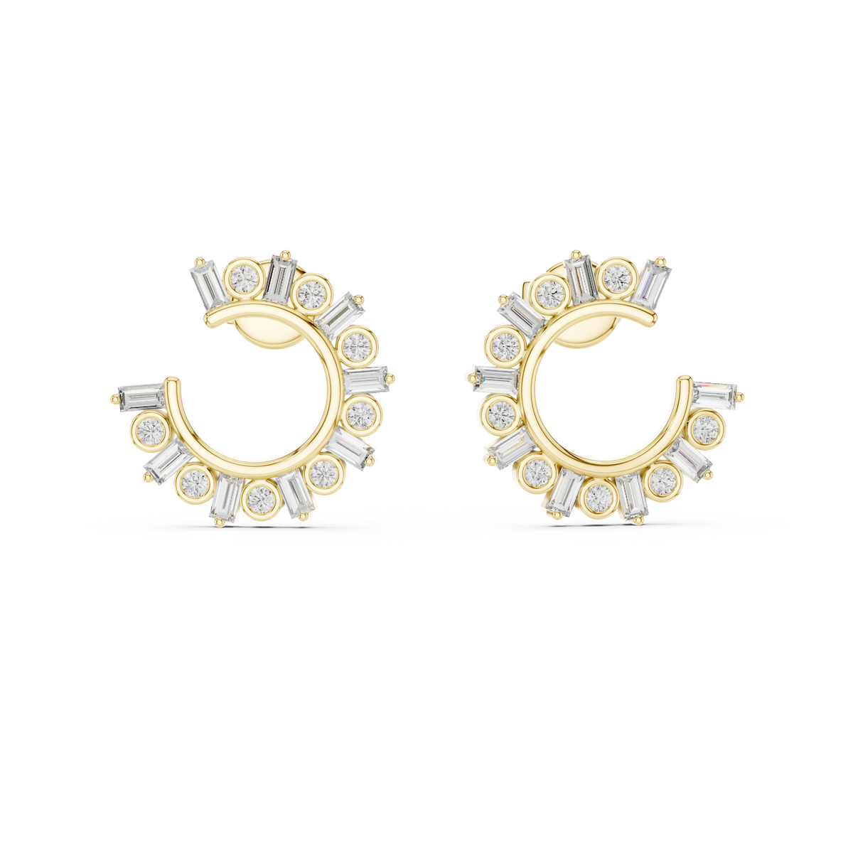 Aurevia Radiance Baguette Arc Earrings