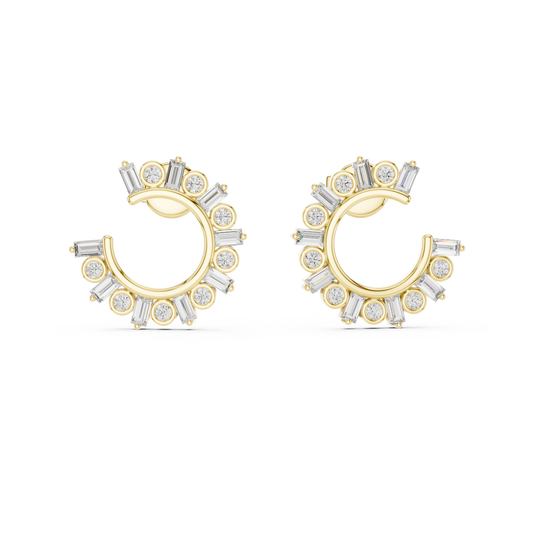 Radiance Baguette Arc Earrings