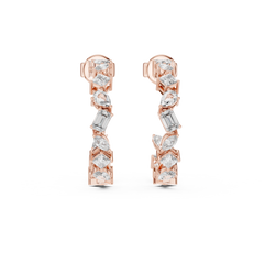 Aurevia Geometric Mixed-Cut Hoop Earrings