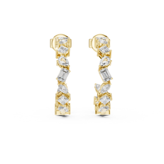 Aurevia Geometric Mixed-Cut Hoop Earrings