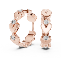 Aurevia Sweetheart Solitaire Hoop Earrings