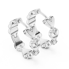 Aurevia Sweetheart Solitaire Hoop Earrings