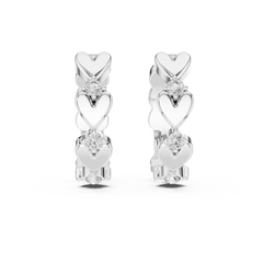 Aurevia Sweetheart Solitaire Hoop Earrings