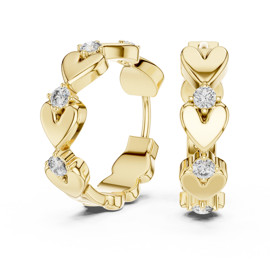 Sweetheart Solitaire Hoop Earrings