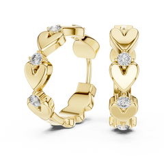 Aurevia Sweetheart Solitaire Hoop Earrings