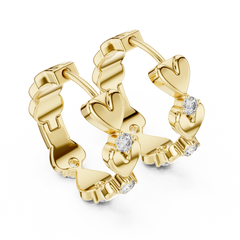 Aurevia Sweetheart Solitaire Hoop Earrings