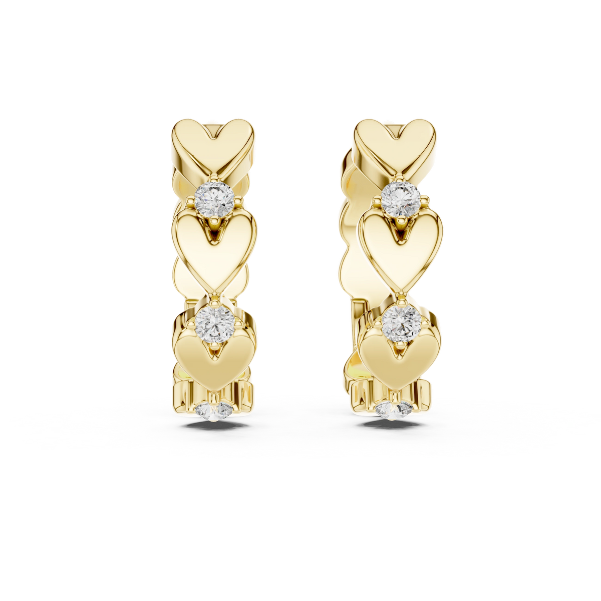 Aurevia Sweetheart Solitaire Hoop Earrings