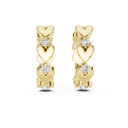 Sweetheart Solitaire Hoop Earrings