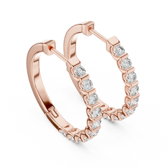 Aurevia Bar-Set Eternity Hoop Earrings