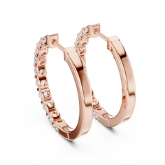 Aurevia Bar-Set Eternity Hoop Earrings