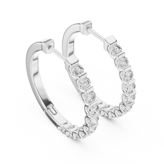 Aurevia Bar-Set Eternity Hoop Earrings