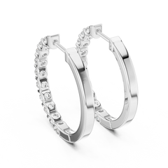 Aurevia Bar-Set Eternity Hoop Earrings
