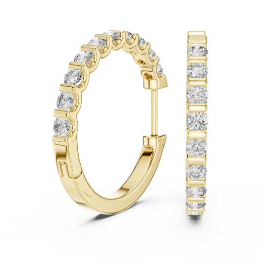 Bar-Set Eternity Hoop Earrings