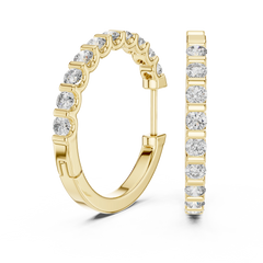 Aurevia Bar-Set Eternity Hoop Earrings