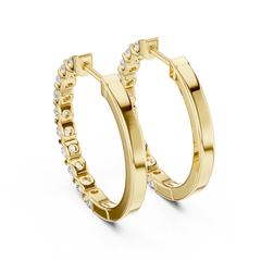 Aurevia Bar-Set Eternity Hoop Earrings