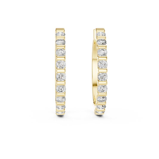Bar-Set Eternity Hoop Earrings