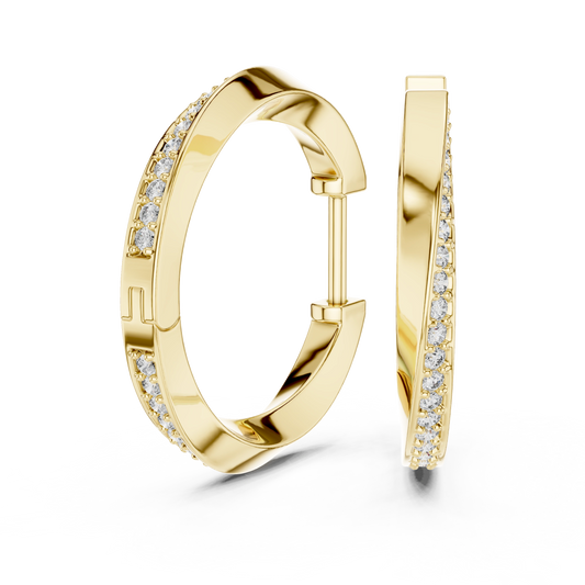 Spiral Pavé Hoop Earrings