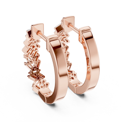 Aurevia Herringbone Baguette Hoop Earrings