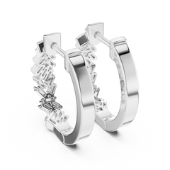 Aurevia Herringbone Baguette Hoop Earrings