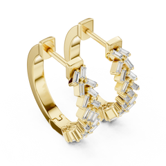 Aurevia Herringbone Baguette Hoop Earrings