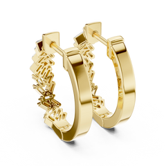 Aurevia Herringbone Baguette Hoop Earrings