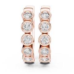 Aurevia Bezel-Set Eternity Huggie Earrings