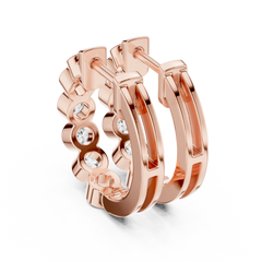Aurevia Bezel-Set Eternity Huggie Earrings