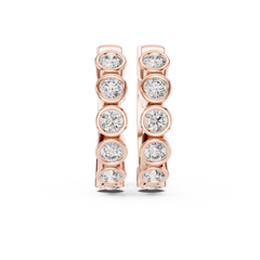 Aurevia Bezel-Set Eternity Huggie Earrings