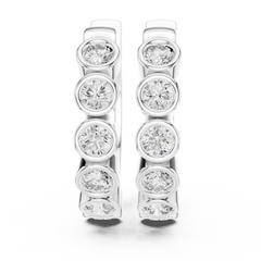 Aurevia Bezel-Set Eternity Huggie Earrings