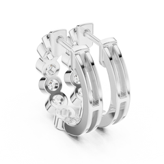 Aurevia Bezel-Set Eternity Huggie Earrings