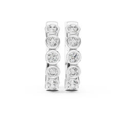 Aurevia Bezel-Set Eternity Huggie Earrings