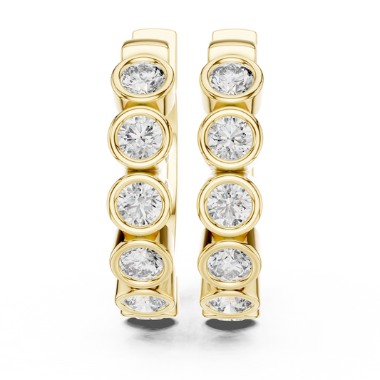 Bezel-Set Eternity Huggie Earrings