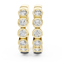 Aurevia Bezel-Set Eternity Huggie Earrings