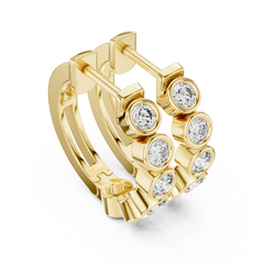 Aurevia Bezel-Set Eternity Huggie Earrings