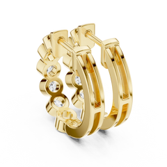 Aurevia Bezel-Set Eternity Huggie Earrings