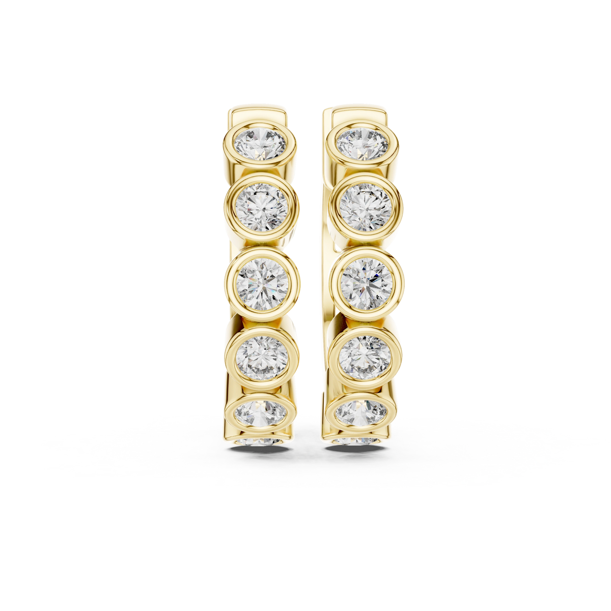 Aurevia Bezel-Set Eternity Huggie Earrings