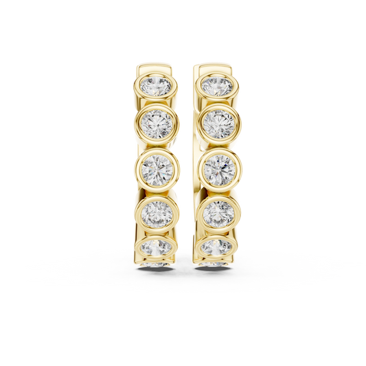 Bezel-Set Eternity Huggie Earrings