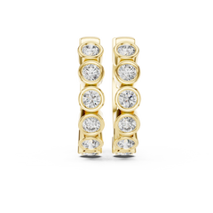 Aurevia Bezel-Set Eternity Huggie Earrings