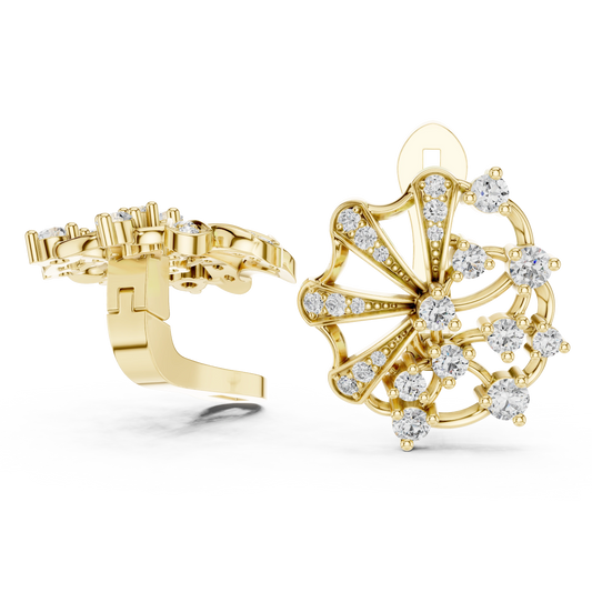 Whimsical Pinwheel Diamond Earrings