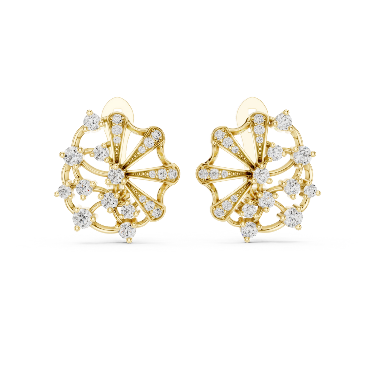 Aurevia Whimsical Pinwheel Diamond Earrings