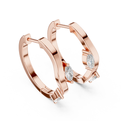 Aurevia Marquise Wave Hoop Earrings