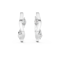 Aurevia Marquise Wave Hoop Earrings