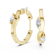 Aurevia Marquise Wave Hoop Earrings