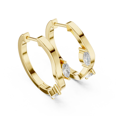 Aurevia Marquise Wave Hoop Earrings