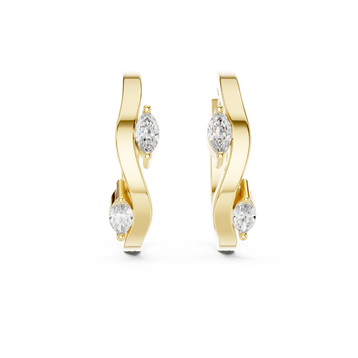 Aurevia Marquise Wave Hoop Earrings
