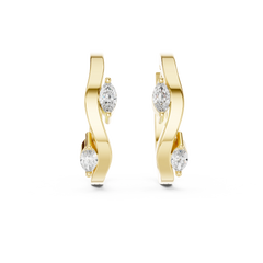 Aurevia Marquise Wave Hoop Earrings