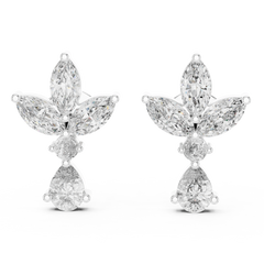 Aurevia Royal Lily Marquise & Pear Drop Earrings