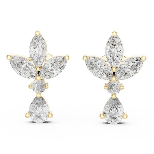 Royal Lily Marquise & Pear Drop Earrings