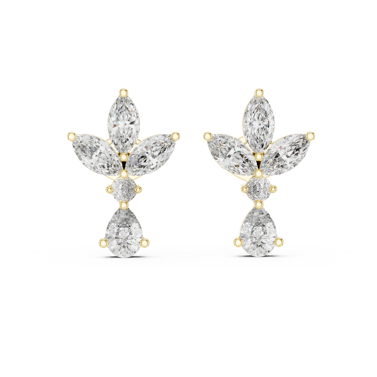Aurevia Royal Lily Marquise & Pear Drop Earrings